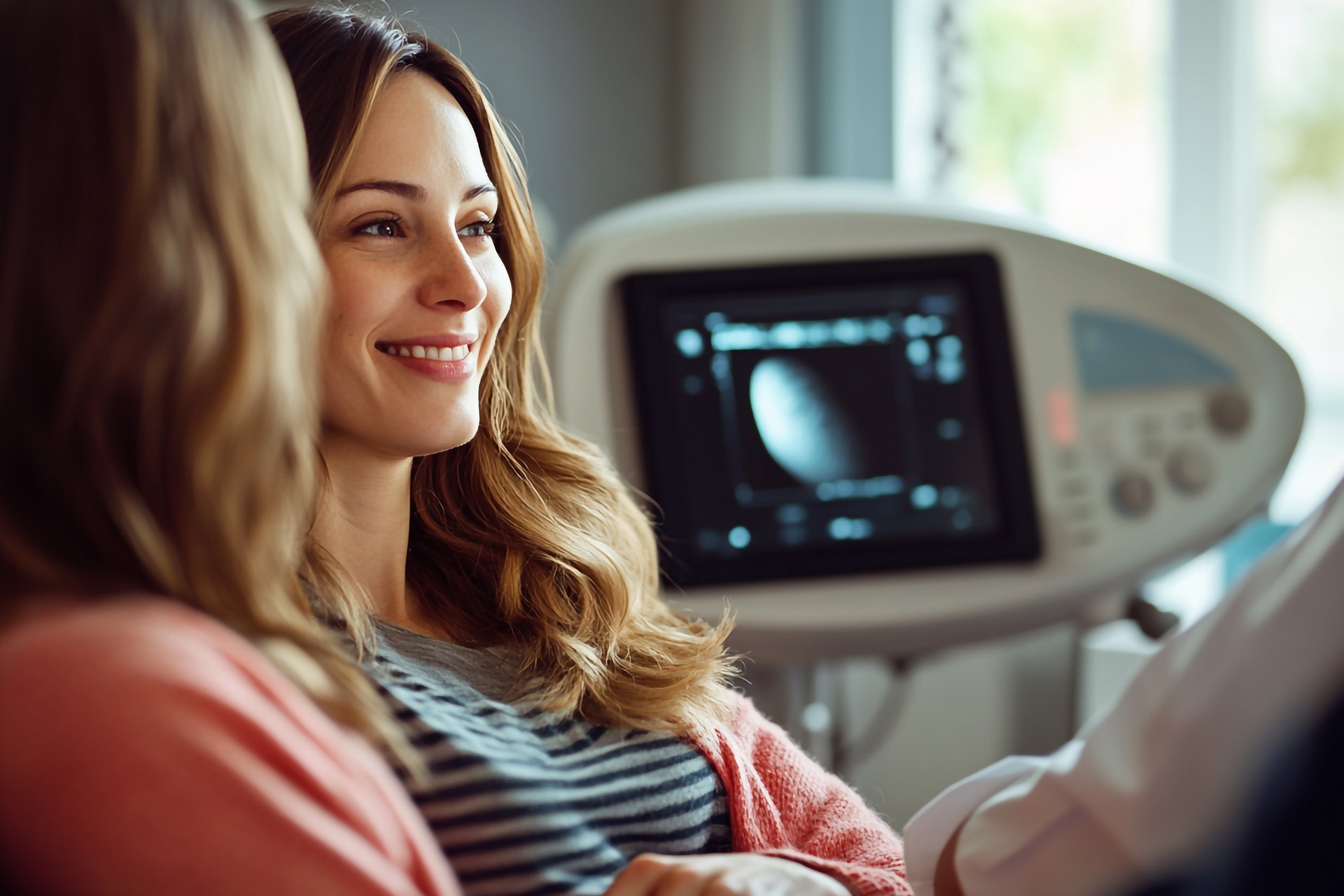 Image of a surrogate mother undergoing a routine check-up at a fertility clinic.